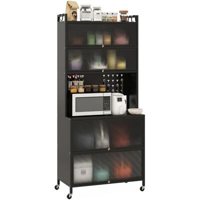 Costway Armadio da Cucina 6 Livelli Nero Costway Armadio da Cucina 6 Livelli Nero