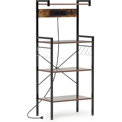 Costway - Pastry Shelf 4-Tier - Power strip - Removable S-hooks - Mensola da cucina Costway - Pastry Shelf 4-Tier - Power strip - Removable S-hooks - Mensola da cucina
