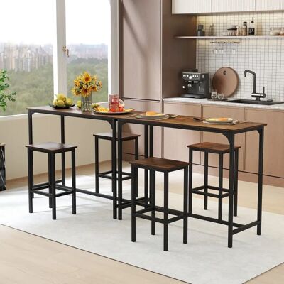 Set da bar di 3 pezzi Costway - Tavolo rettangolare e sgabelli Set da bar di 3 pezzi Costway - Tavolo rettangolare e sgabelli