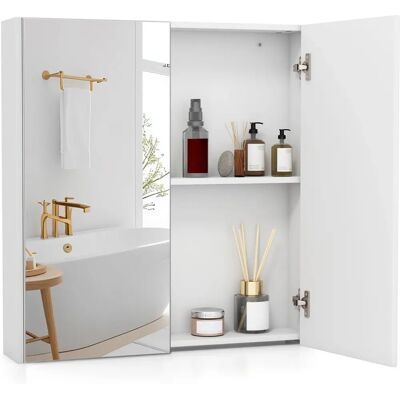 Costway - Double Mirror - Blanc - Mural - Armoire - Publicité Costway - Double Mirror - Blanc - Mural - Armoire - Publicité