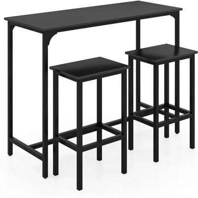 Set da Pranzo Industriale Moderna Costway - 3 Pezzi Set da Pranzo Industriale Moderna Costway - 3 Pezzi
