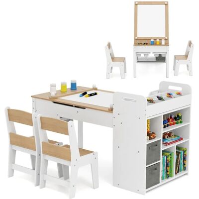 Costway Set Tavolo e Sedie per Bambini - Sicuro, Versatile, Creativo Costway Set Tavolo e Sedie per Bambini - Sicuro, Versatile, Creativo