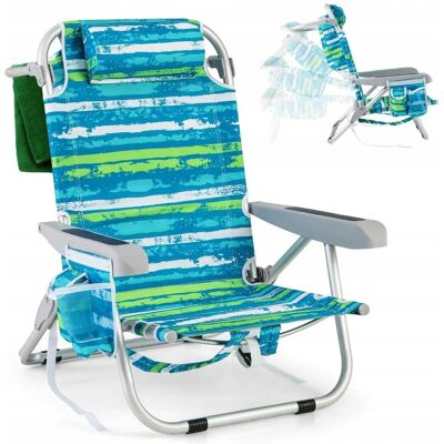 Sedia da Campeggio Portatile Costway - Regolabile e Leggera - Supporta 150kg Sedia da Campeggio Portatile Costway - Regolabile e Leggera - Supporta 150kg