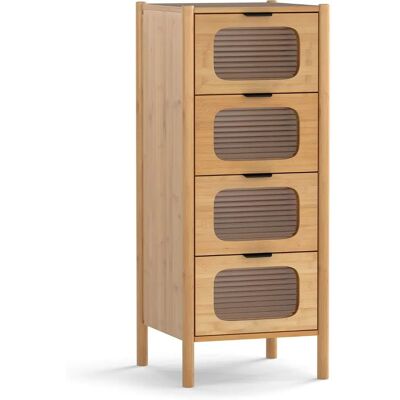 Costway Armadio in Bambù con 4 Cassetti - Stile Moderno Costway Armadio in Bambù con 4 Cassetti - Stile Moderno