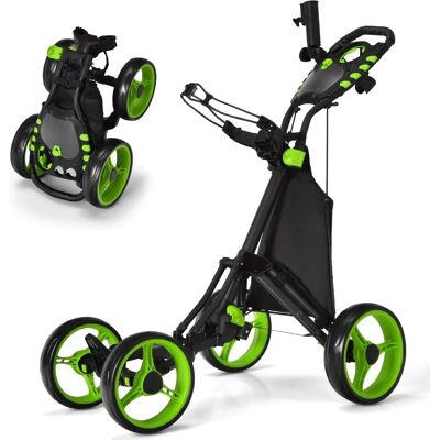 Chariot de golf Costway - Réglable & Pliable - Vert - Publicité Chariot de golf Costway - Réglable & Pliable - Vert - Publicité