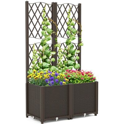 Costway Jardin Surélevé avec Treillis - 2-en-1 Multifonction - Publicité Costway Jardin Surélevé avec Treillis - 2-en-1 Multifonction - Publicité