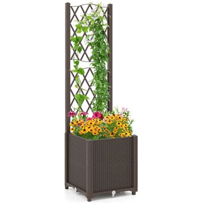 Costway Tuinbak met Klimrek - Verhoogde Plantenbak - Tuinieren Costway Tuinbak met Klimrek - Verhoogde Plantenbak - Tuinieren