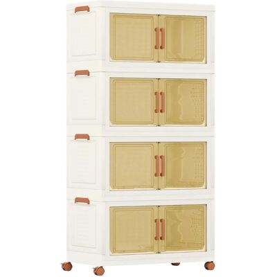 Costway Contenitori di Stoccaggio 280L con Coperchi 4 Pezzi - Contenitori impilabili Costway Contenitori di Stoccaggio 280L con Coperchi 4 Pezzi - Contenitori impilabili