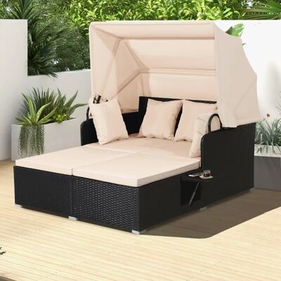 Costway - Rattan Daybed 2P Canopy - Farbe: Gelb - Material: PE Rattan - Garden daybed Costway - Rattan Daybed 2P Canopy - Farbe: Gelb - Material: PE Rattan - Garden daybed