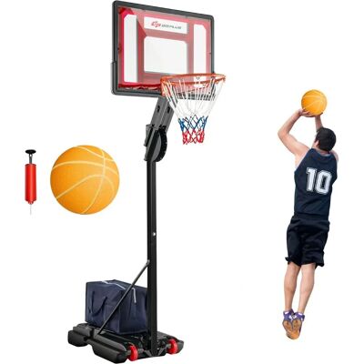 Costway Cesto da Basket Regolabile in Altezza 105-260 cm con Support & Ruote Costway Cesto da Basket Regolabile in Altezza 105-260 cm con Support & Ruote