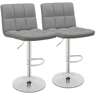 Costway Set di 2 Sedie Alto Regolabili - Grigio - Bar Stools Costway Set di 2 Sedie Alto Regolabili - Grigio - Bar Stools