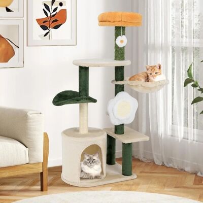 Albero per Gatti Costway - Design Moderno con Perchiera in Peluche & Grattatore in Sisale Albero per Gatti Costway - Design Moderno con Perchiera in Peluche & Grattatore in Sisale