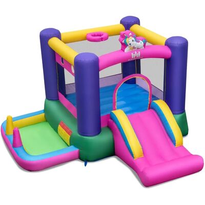Costway Nadmuchiwany Zamek 6-in-1 dla Dzieci - Skacz i Graj Costway Nadmuchiwany Zamek 6-in-1 dla Dzieci - Skacz i Graj