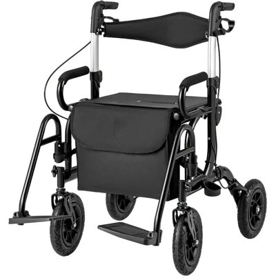 Costway 2-en-1 Déambulateur & Fauteuil Roulant - Réglable, Tout Terrain - Publicité Costway 2-en-1 Déambulateur & Fauteuil Roulant - Réglable, Tout Terrain - Publicité