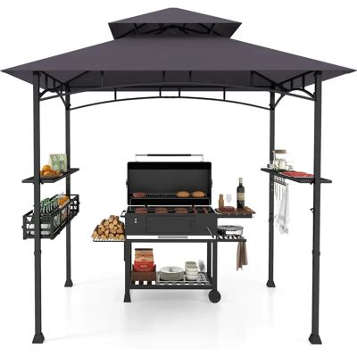 Pavillon de barbecue Costway avec Structure Métallique - Gris Foncé - Publicité Pavillon de barbecue Costway avec Structure Métallique - Gris Foncé - Publicité