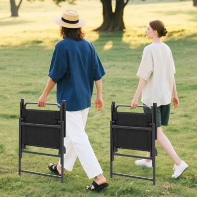 Chaise extérieure Costway NP12282DK-2 - Tissu, Métal, Noir - Fauteuil de jardin - Publicité Chaise extérieure Costway NP12282DK-2 - Tissu, Métal, Noir - Fauteuil de jardin - Publicité