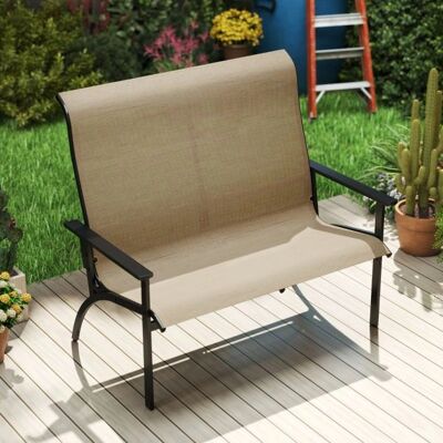 Costway NP12310CF Banc de jardin extérieur - Métal & tissu - Publicité Costway NP12310CF Banc de jardin extérieur - Métal & tissu - Publicité