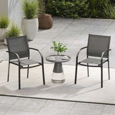 Chaise extérieure Costway NP10913GR-2 - Ergonomique, empilable, gris - Publicité Chaise extérieure Costway NP10913GR-2 - Ergonomique, empilable, gris - Publicité