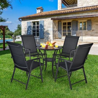 Chaise Extérieure Costway - Cadre en Fer Pliant, Tissu Noir, Modèle OP3097BK-2 - Publicité Chaise Extérieure Costway - Cadre en Fer Pliant, Tissu Noir, Modèle OP3097BK-2 - Publicité