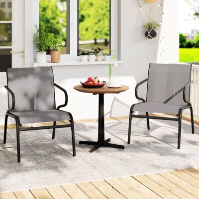 Costway NP12648GR-2 Chaise d'Extérieur - Siège en Métal Confortable - Publicité Costway NP12648GR-2 Chaise d'Extérieur - Siège en Métal Confortable - Publicité