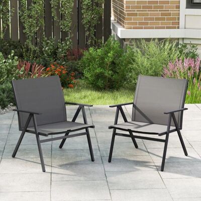 Costway - NP12413GR-2 - Grigio - Sedia da esterno Costway - NP12413GR-2 - Grigio - Sedia da esterno