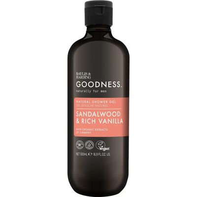 Baylis & Harding Naturlig Dusgel til Mænd - Sandeltræ og Vanilje 500ml Baylis & Harding Naturlig Dusgel til Mænd - Sandeltræ og Vanilje 500ml