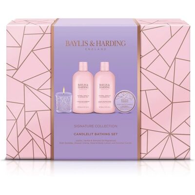 Baylis & Harding Jojoba, Vanilla & Almond Oil Luxury Candlelit Bathing Gift Set - Veg Baylis & Harding Jojoba, Vanilla & Almond Oil Luxury Candlelit Bathing Gift Set - Veg