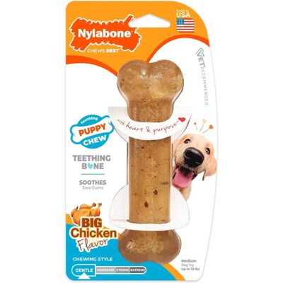 Nylabone PuppyBone - Saveur poulet Wolf pour chiots jusqu’à 16kg - Jouet pour chien - Publicité Nylabone PuppyBone - Saveur poulet Wolf pour chiots jusqu’à 16kg - Jouet pour chien - Publicité