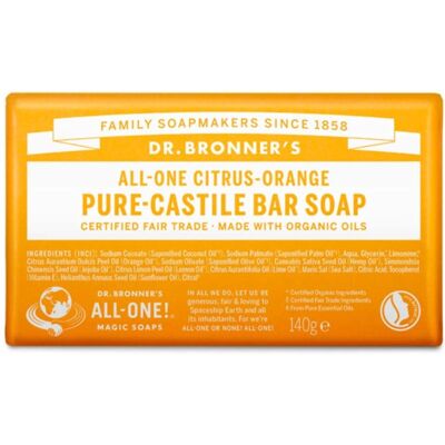 Dr Bronner's Økologisk Sitrus Castile Såpe - 140g Dr Bronner's Økologisk Sitrus Castile Såpe - 140g