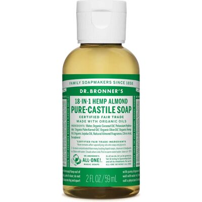 Dr. Bronner's Mandel Flytende Såpe - 60 ml Dr. Bronner's Mandel Flytende Såpe - 60 ml