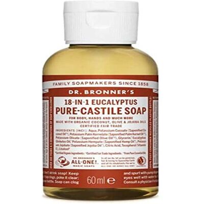 Dr. Bronner's Økologisk Eukalyptus Flytende Såpe 60ml Dr. Bronner's Økologisk Eukalyptus Flytende Såpe 60ml