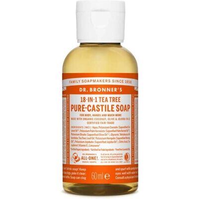 Dr. Bronner's Tea Tree Flytende Såpe - Allsidig, Økologisk, 60ml Dr. Bronner's Tea Tree Flytende Såpe - Allsidig, Økologisk, 60ml
