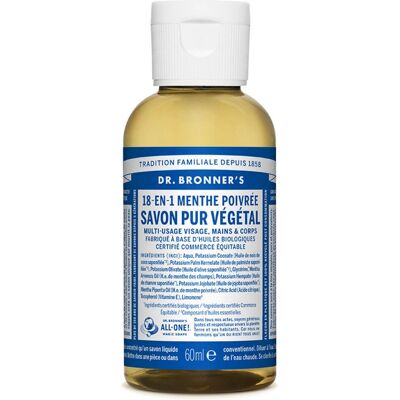 Savon liquide à la menthe poivrée Dr. Bronner's - 18-en-1 Polyvalent - Publicité Savon liquide à la menthe poivrée Dr. Bronner's - 18-en-1 Polyvalent - Publicité