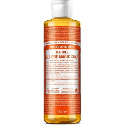 Savon liquide bio à l'arbre à thé de chanvre de Dr. Bronner's - 237ml - Publicité Savon liquide bio à l'arbre à thé de chanvre de Dr. Bronner's - 237ml - Publicité