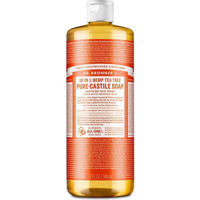 Savon Liquide Bio à l'Arbre à Thé de Dr Bronner - Savon Liquide - Publicité Savon Liquide Bio à l'Arbre à Thé de Dr Bronner - Savon Liquide - Publicité