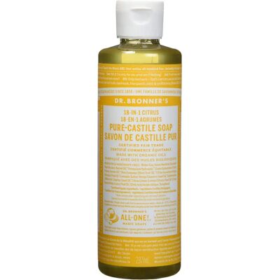 Savon Liquide Multi-Usage Bio Agrumes-Orange de Dr. Bronner's - Savon Liquide - Publicité Savon Liquide Multi-Usage Bio Agrumes-Orange de Dr. Bronner's - Savon Liquide - Publicité