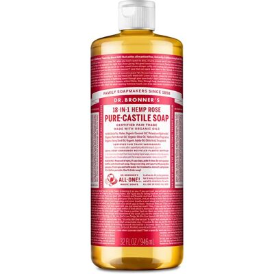 Savon Liquide Castile Rose Pur de Dr. Bronner's - Savon Liquide - Publicité Savon Liquide Castile Rose Pur de Dr. Bronner's - Savon Liquide - Publicité