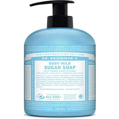Savon Neutre pour Bébé au Sucre - Dr. Bronner's - Publicité Savon Neutre pour Bébé au Sucre - Dr. Bronner's - Publicité