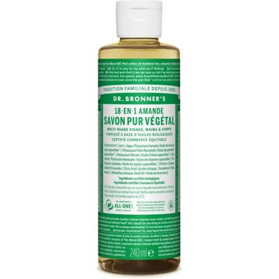 Jabón líquido de almendra Dr Bronners - 18 en 1 Orgánico y Vegano Jabón líquido de almendra Dr Bronners - 18 en 1 Orgánico y Vegano