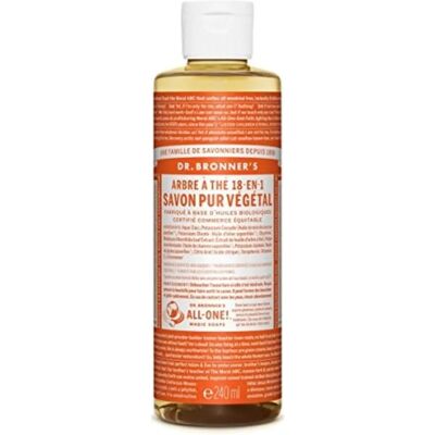 Savon liquide bio à l’arbre à thé Dr Bronners - 240ml - Publicité Savon liquide bio à l’arbre à thé Dr Bronners - 240ml - Publicité