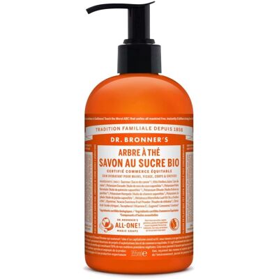 Jabón líquido de azúcar árbol del té de Dr. Bronners - Manos, cara, cuerpo y cabello Jabón líquido de azúcar árbol del té de Dr. Bronners - Manos, cara, cuerpo y cabello