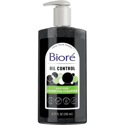 Biore Deep Pore Charcoal Daily Face Wash for Oily Skin - Facial Cleanser Biore Deep Pore Charcoal Daily Face Wash for Oily Skin - Facial Cleanser