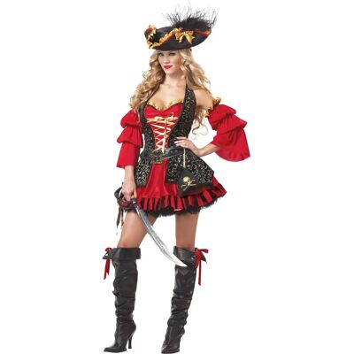 California Costumes Costume da Pirata Spagnola Donna - Rosso Medio California Costumes Costume da Pirata Spagnola Donna - Rosso Medio