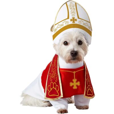 Orion Papst Hund Kostüm - Hund mit Hut & Schal Orion Papst Hund Kostüm - Hund mit Hut & Schal