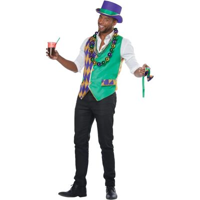 California Costume Collections Mardi Gras Parade Festival Fat Tuesday Party Vest Bow Tie - Costume Kit California Costume Collections Mardi Gras Parade Festival Fat Tuesday Party Vest Bow Tie - Costume Kit