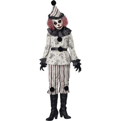 California Costume Collections Vintage Creeper Clown Horror Circus Evil Scary Halloween Costume - Adult Women California Costume Collections Vintage Creeper Clown Horror Circus Evil Scary Halloween Costume - Adult Women