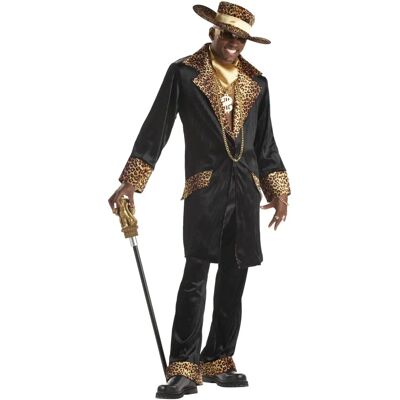 California Costume Collections Supa Mac Daddy Black Leopard Pimp Gangster Men Costume X-Large - Męski kostium California Costume Collections Supa Mac Daddy Black Leopard Pimp Gangster Men Costume X-Large - Męski kostium