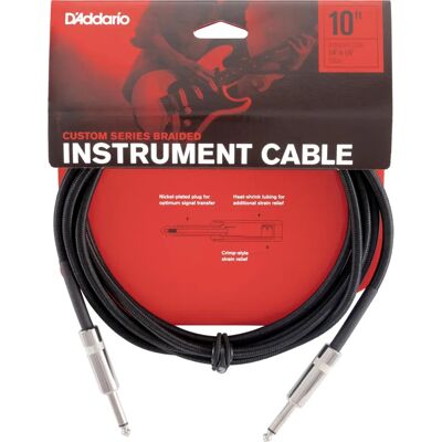 D'Addario D'Addario Cable Trenzado PW-BG-10BK - Cable de Instrumento D'Addario D'Addario Cable Trenzado PW-BG-10BK - Cable de Instrumento