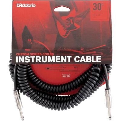 D'Addario PW-CDG-30BK Spirałowy kabel do gitary - 6m D'Addario PW-CDG-30BK Spirałowy kabel do gitary - 6m