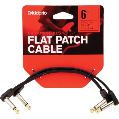 D'Addario Custom Serie 15cm Patch Kabel Zwart - Patch Kabel D'Addario Custom Serie 15cm Patch Kabel Zwart - Patch Kabel
